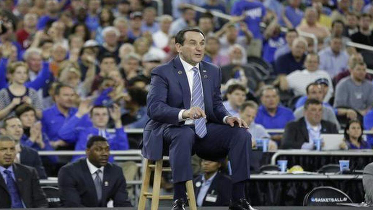 
After a victory over Utah in the Sweet 16, Duke head coach Mike Krzyzewski has a record 85 NCAA Tournament wins.



