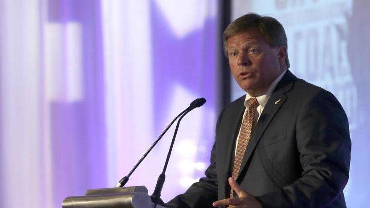 
Florida coach Jim McElwain talked to the media during the NCAA college football Southeastern Conference Media Days, on Monday in Hoover, Ala.
