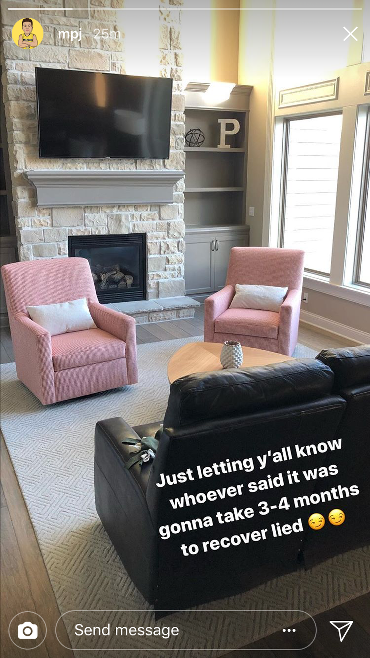 This screengrab of a post on Instagram by Michael Porter Jr. indicates the timetable for his return might be different than previously believed.