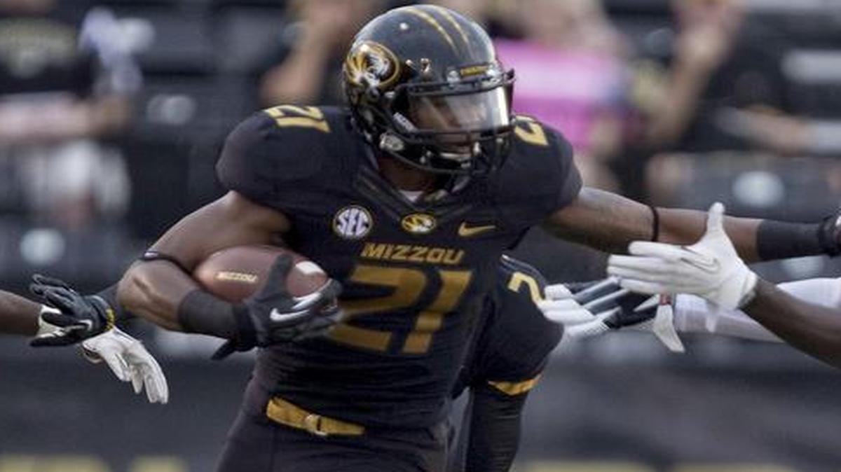 
Missouri Tigers wide receiver Bud Sasser ran away from two Murray State players in a 2013 game and will be headed to St. Louis to play for the Rams, who drafted him in the sixth round on Saturday.

