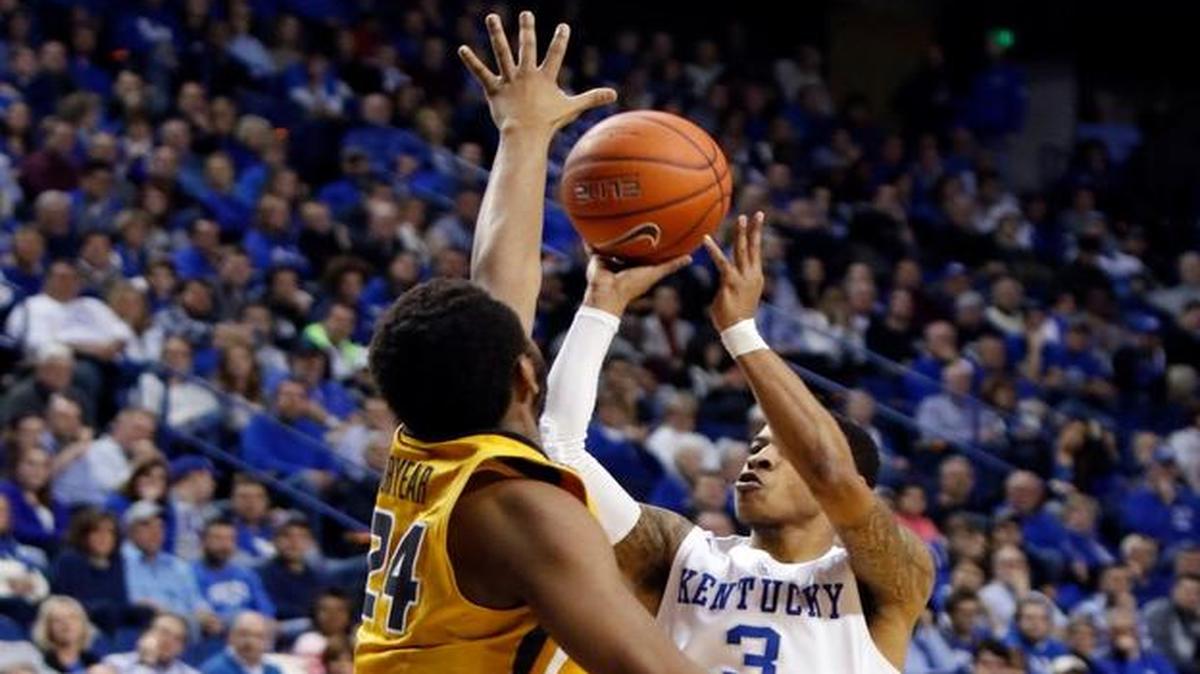 Missouri freshman forward Kevin Puryear defended Kentucky’s Tyler Ulis (3) in the second half of the No. 20 Wildcats’ 88-54 victory over the Tigers on Wednesday night at Rupp Arena in Lexington, Ky. Puryear and fellow freshmen Terrence Phillips, Cullen VanLeer and K.J. Walton saw significant playing time for the Tigers in the game.