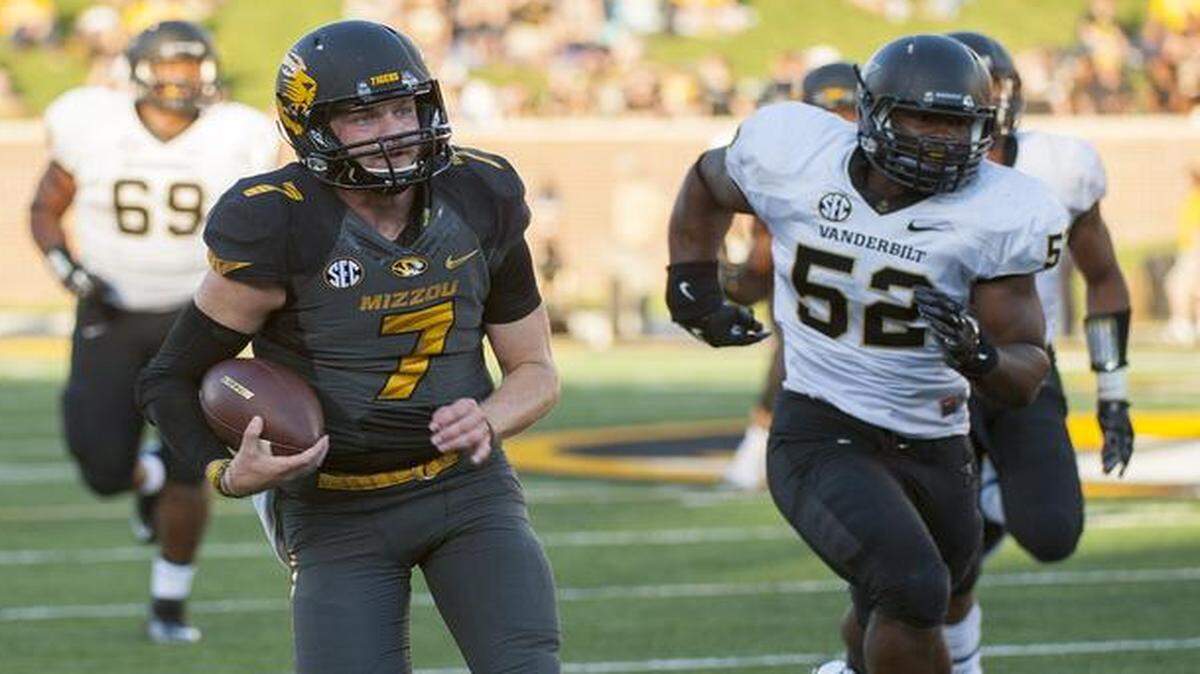 
Missouri quarterback Maty Mauk (center) was much better on third down against Vanderbilt.


