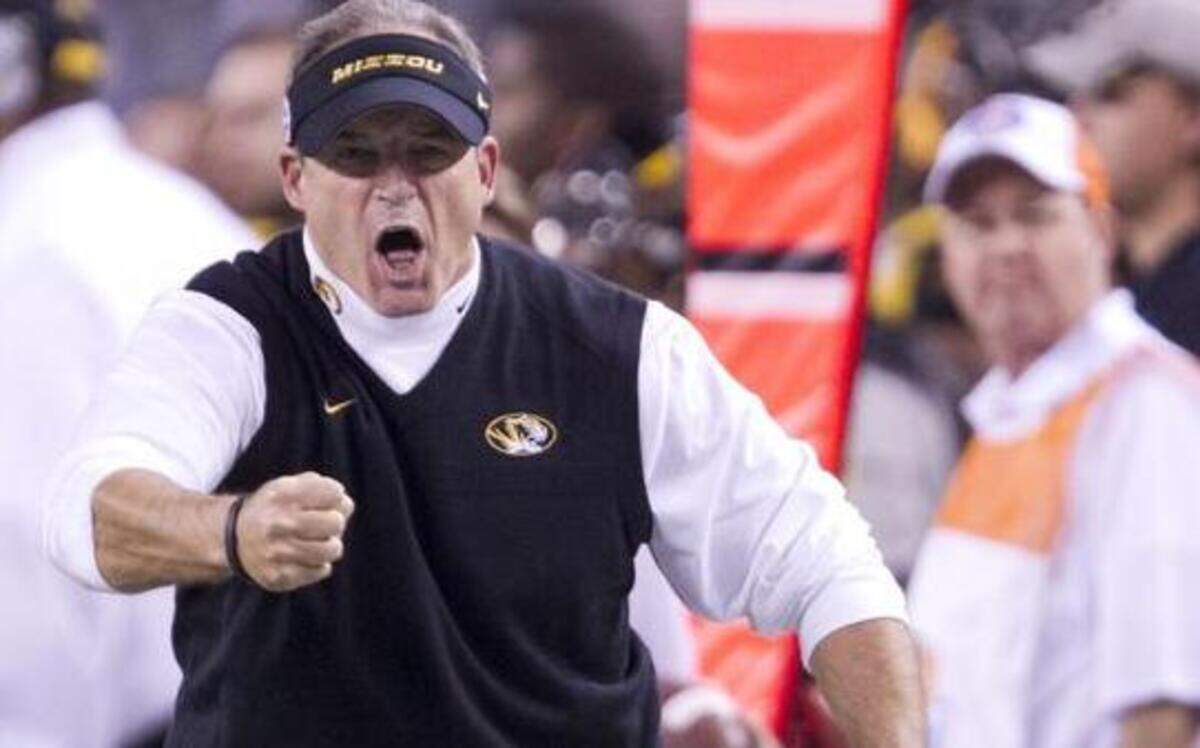 
Missouri head coach Gary Pinkel reacted to pass interfence not being called in the first quarter of the Cotton Bowl in January.
