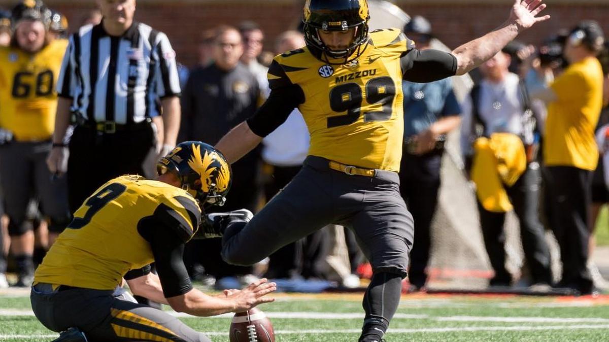 Missouri only has three field goals by Andrew Baggett (right) since its last touchdown Oct. 3 against South Carolina.