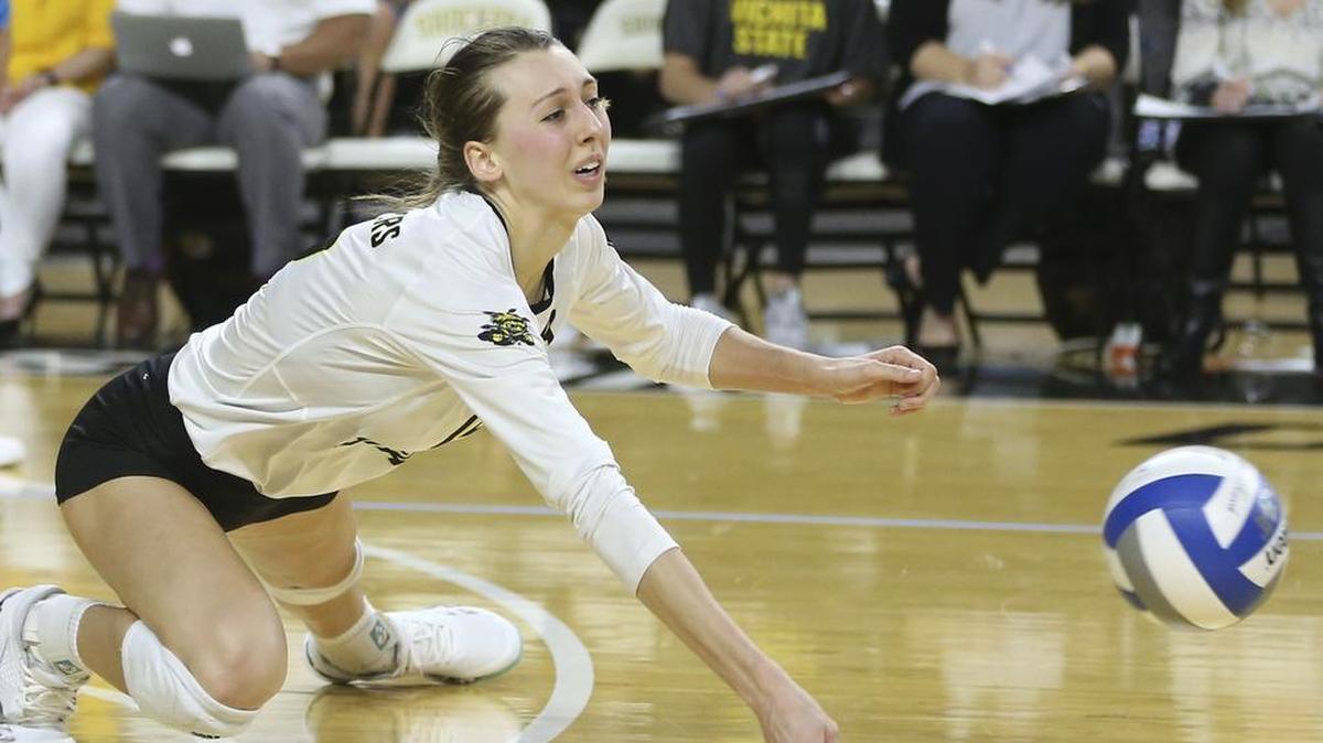 Wichita State’s Abbie Lehman couldn’t reach the ball in time against Missouri during their second round match of the NCAA Tournament on Saturday at Koch Arena in Wichita. Missouri knocked out Wichita State and advanced to the third round.