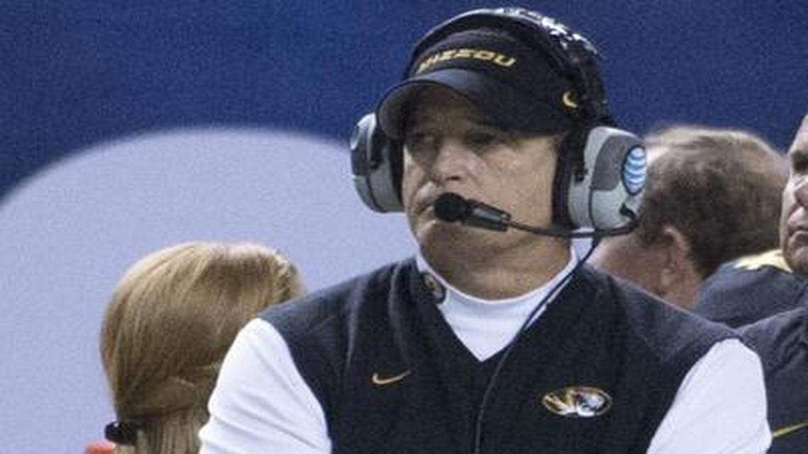 
Missouri Tigers head coach Gary Pinkel watches his team in the fourth quarter during the University of Missouri and University of Alabama SEC Championship football game in the Georgia Dome on Saturday, December 6, 2014, in Atlanta, Georgia. Alabama beat Missouri 42-13. Missouri falls to 0-4 all time in conference championship games.
