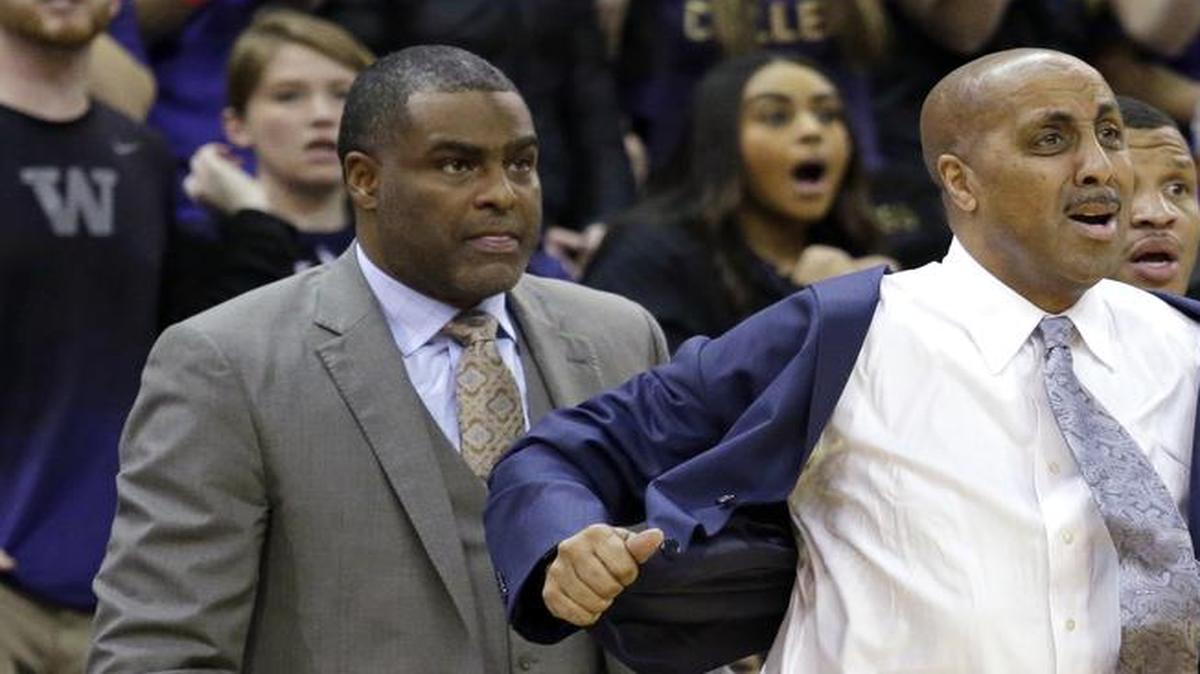 Michael Porter Sr. (left), who was an assistant to Lorenzo Romar at Washington this season, signed a three-year contract worth $1.125 million to be an assistant at Missouri.
