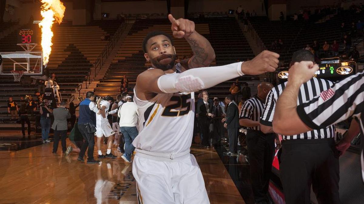 Missouri's Russell Woods is introduced before the start of a game against Auburn on Tuesday, Jan. 10, 2017, in Columbia, Mo.