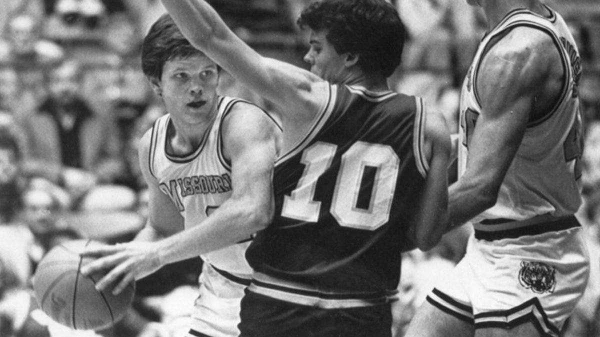 Jon Sundvold (left) came to MU in 1979 and won four regular-season Big Eight titles under Norm Stewart.