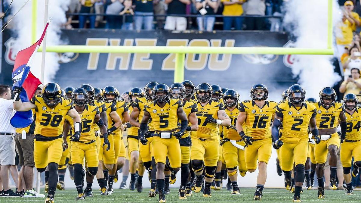 The Missouri Tigers football team ran onto Faurot Field at Memorial Stadium in Columbia before a Sept. 17, 2016 game against Georgia.
