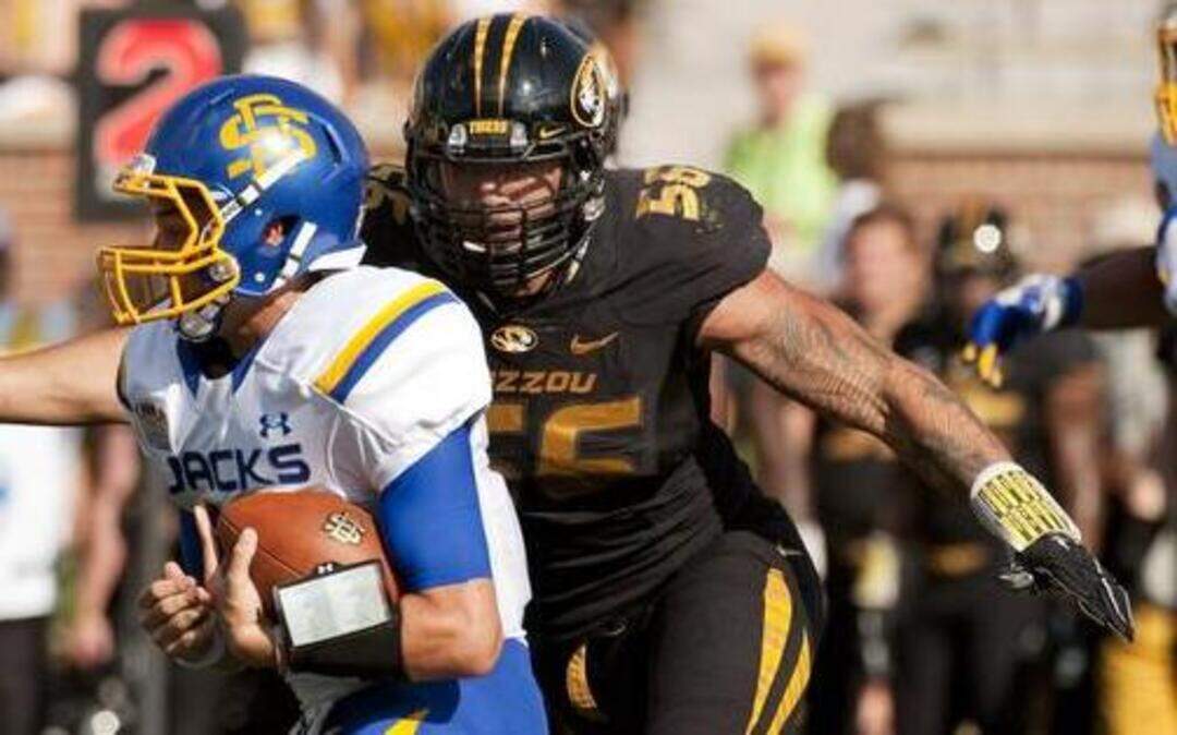 
Missouri's Shane Ray sacked South Dakota State quarterback Jacob Menage during their Aug. 30 game at Faurot Field in Columbia.
