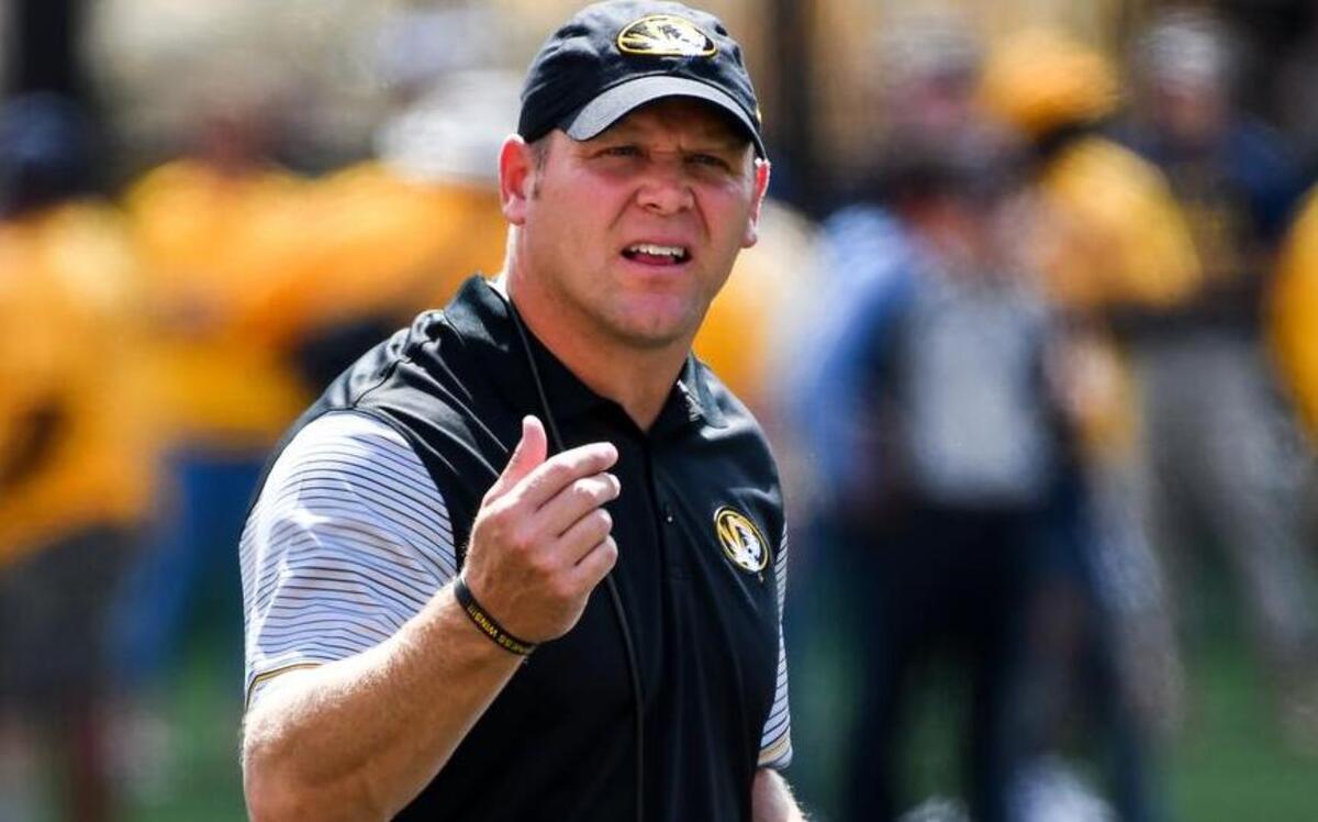 Missouri head coach Barry Odom motioned to a referee during the first half of a game against West Virginia in Morgantown, W. Va., Saturday Sept. 3, 2016.