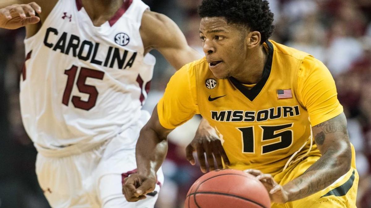 Missouri junior guard Wes Clark (right) scored a career-high 26 points with eight assists and six rebounds in his first game back at South Carolina, where he suffered a season-ending dislocated elbow last season.