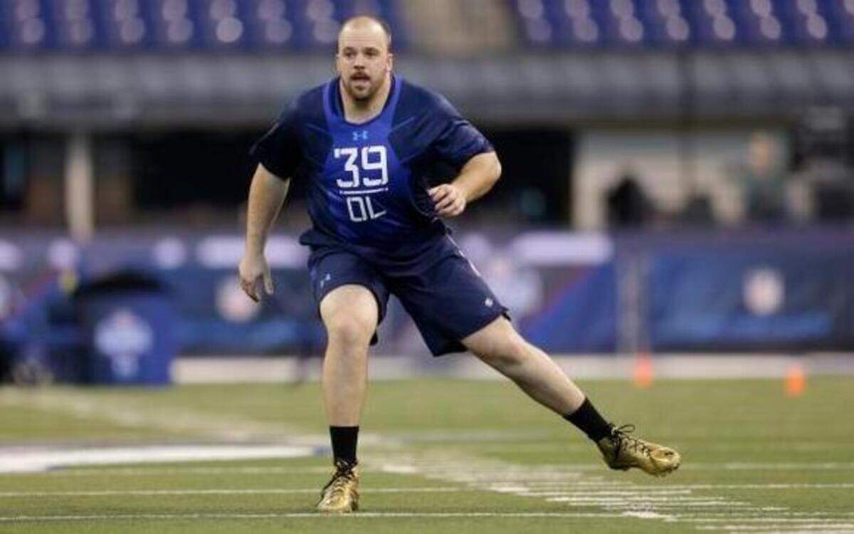 
Missouri offensive lineman Mitch Morse at the NFL Combine.
