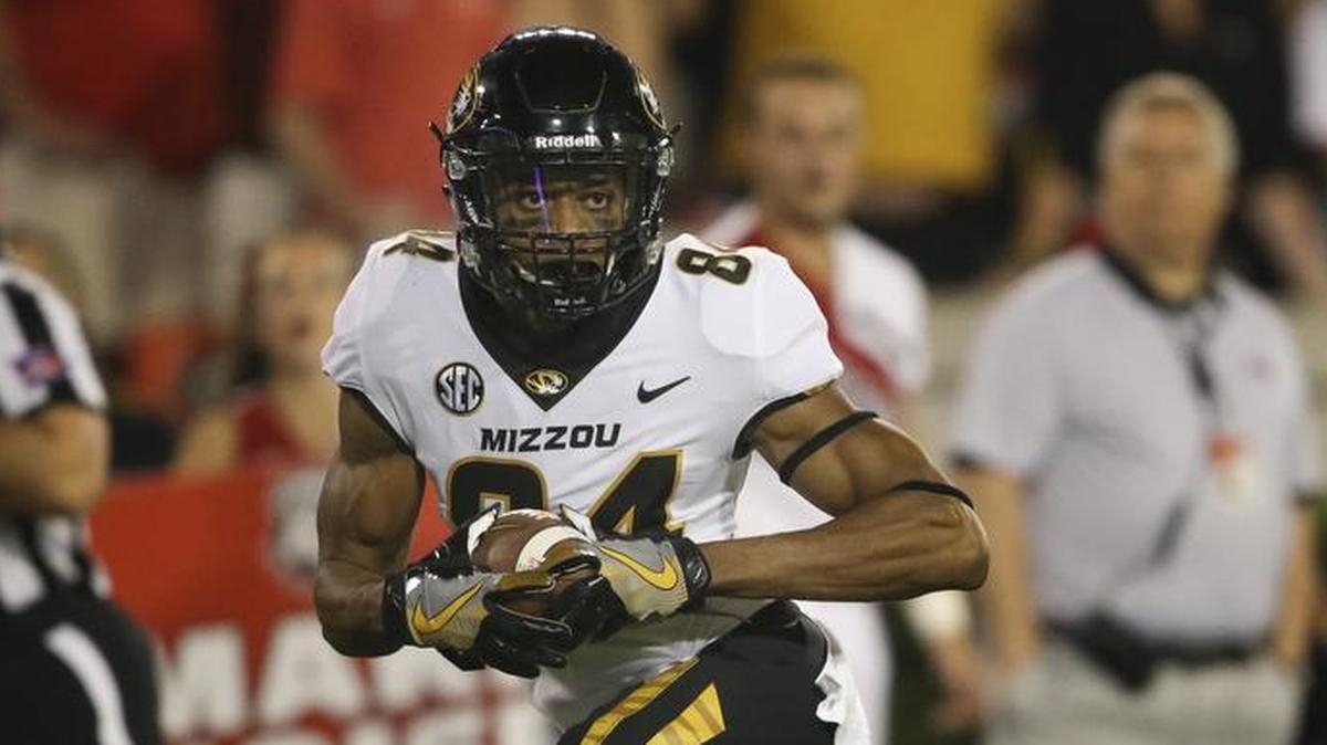 Missouri wide receiver Emanuel Hall raced into the end zone for a touchdown after a catch in the first half against Georgia this last season.