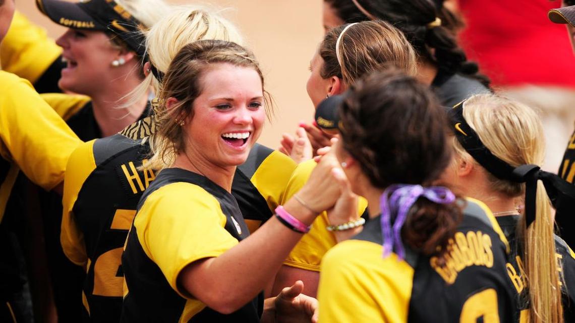 
Missouri’s Natalie Fleming (left) celebrated with teammate Taylor Gadbois after the Tigers won the NCAA Tournament Columbia Regional on Sunday at University Field in Columbia.
