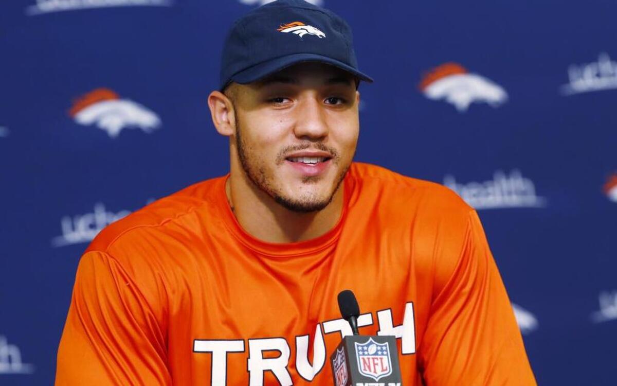 Broncos linebacker Shane Ray responds to questions during a news conference at the team's headquarters on Wednesday, May 3, 2017, in Englewood, Colo.
