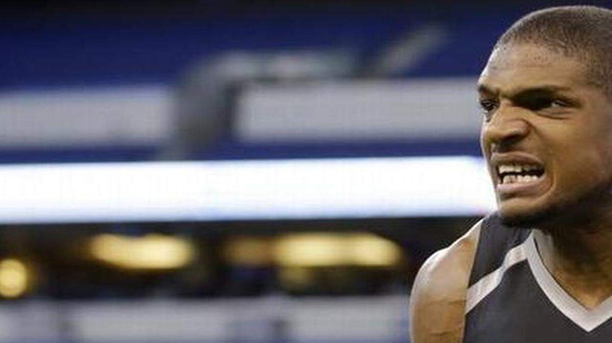 
Former Missouri football player Michael Sam at the NFL Combine
