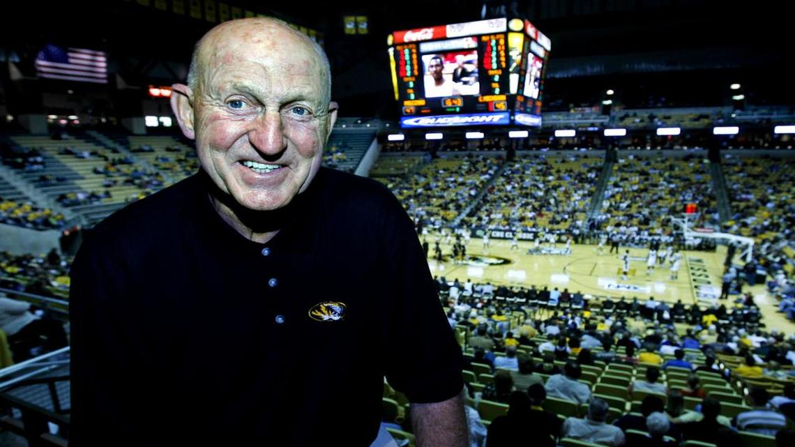 Former Missouri basketball coach Norm Stewart posed for a photo inside Mizzou Arena during the 2008 season.