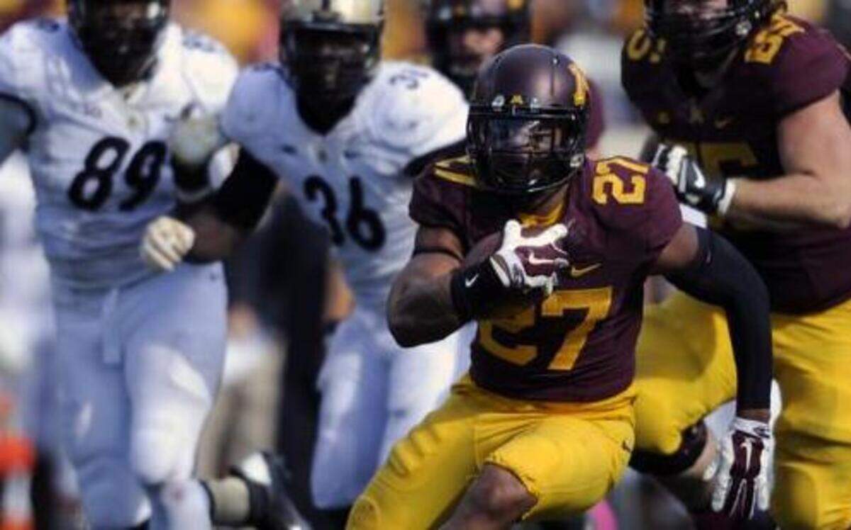 
Minnesota running back David Cobb rushed for 1,545 yards and 13 touchdowns.
