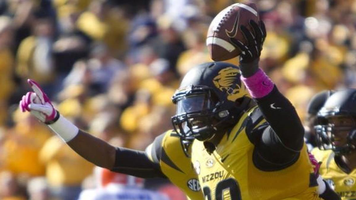 Harold Brantley celebrated recovering a fumble during a game in 2013.