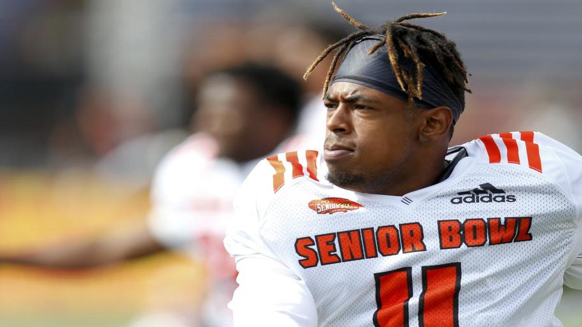Aarion Penton of Missouri has been practicing this week for Saturday’s Senior Bowl in Mobile, Ala.