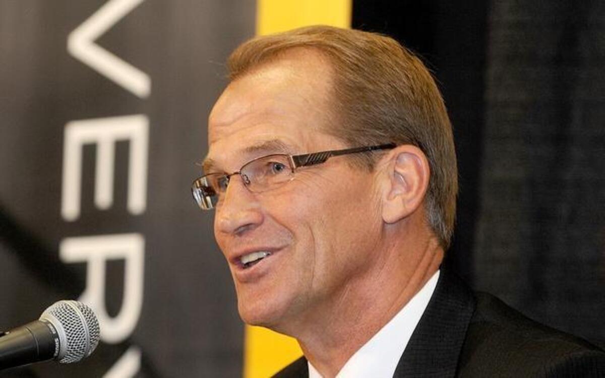 University of Missouri interim chancellor Hank Foley (left) introduced new athletic director Jim Sterk in August.