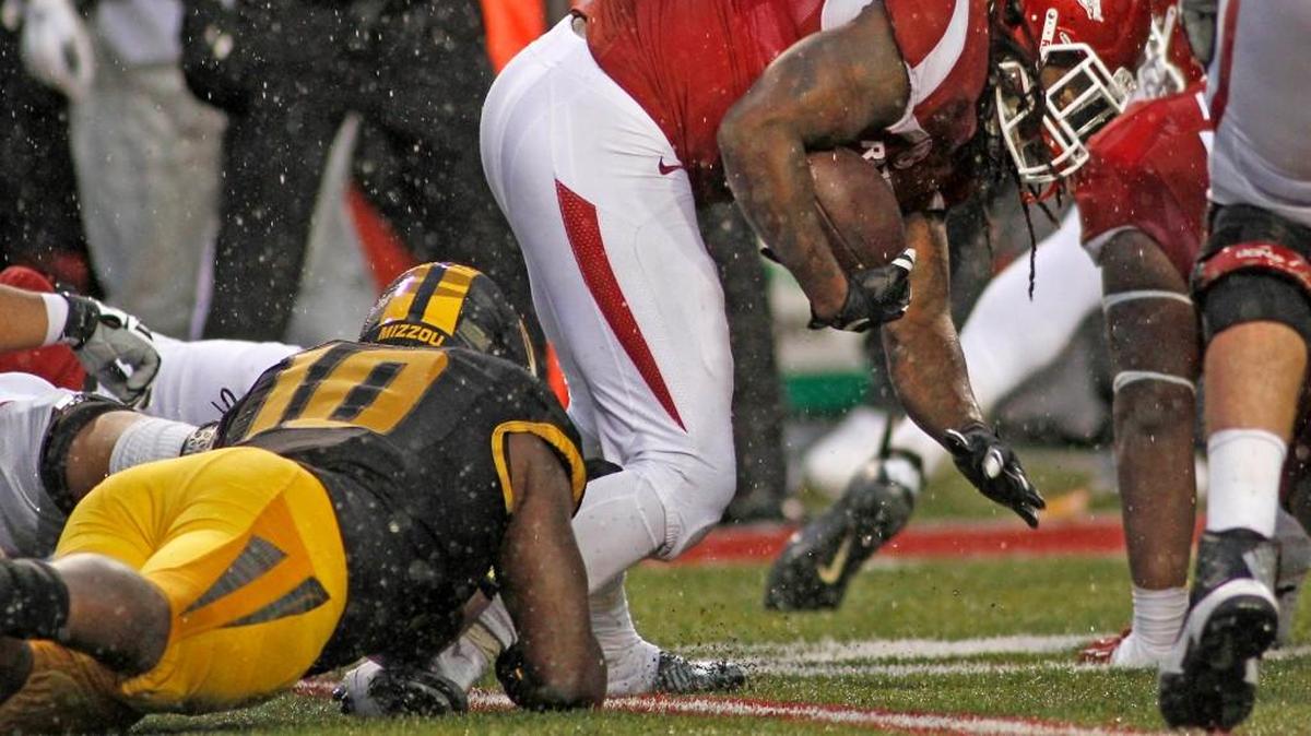 Missouri’s Kentrell Brothers, who took down Arkansas’ Alex Collins on Friday, ended with 152 tackles as a senior this season, fourth-most in program history.