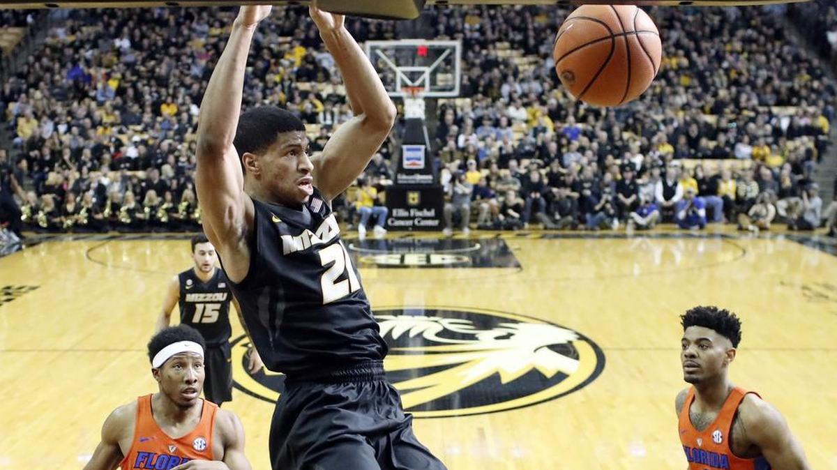 Jordan Barnett (center) and the Missouri Tigers are in the midst of a tough SEC schedule. Missouri is hoping that means a trip to the NCAA Tournament.