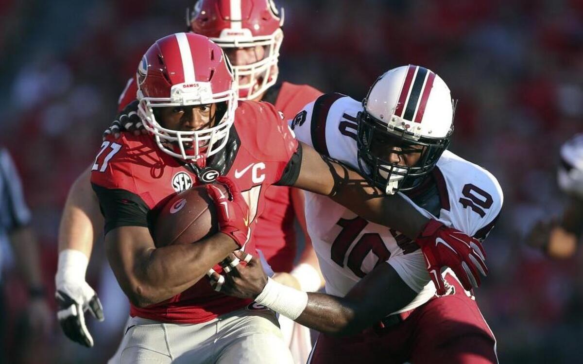 Georgia running back Nick Chubb can be a handful for teams.