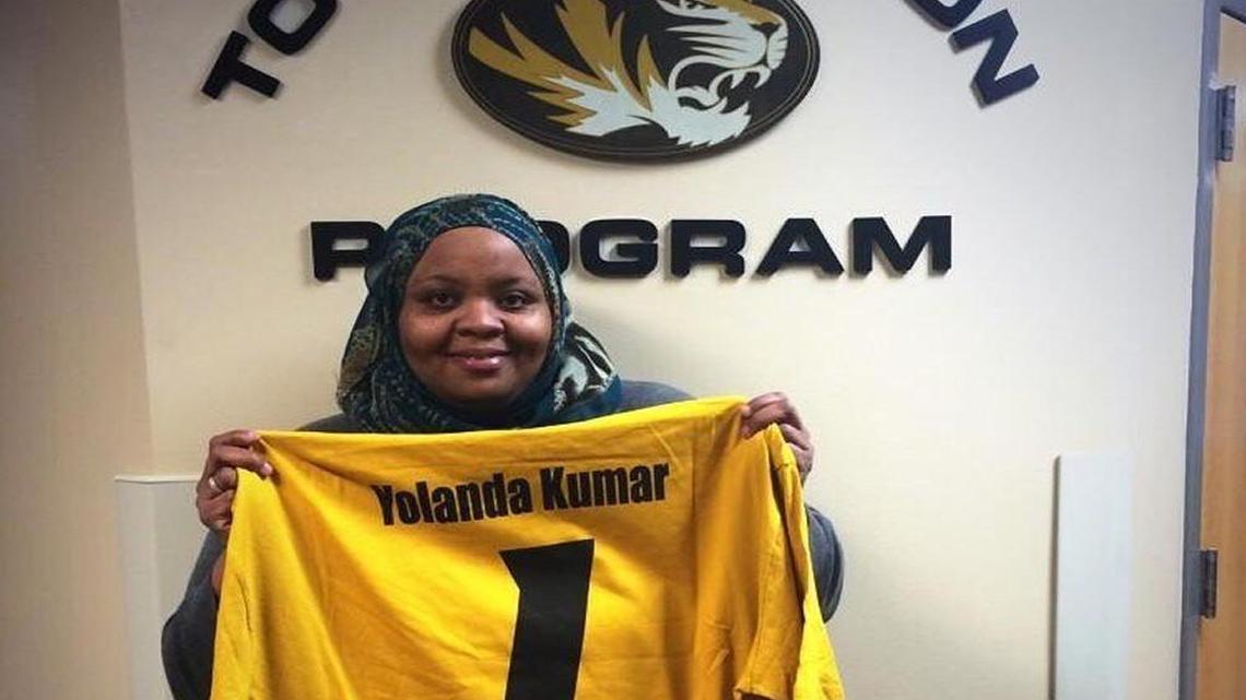 This photo of former University of Missouri tutor Yolanda Kumar was tweeted in 2014 by MU’s Total Person Program, which is tasked with tutoring student-athletes. The tweet, visible as recently as early Wednesday morning, has since been deleted.