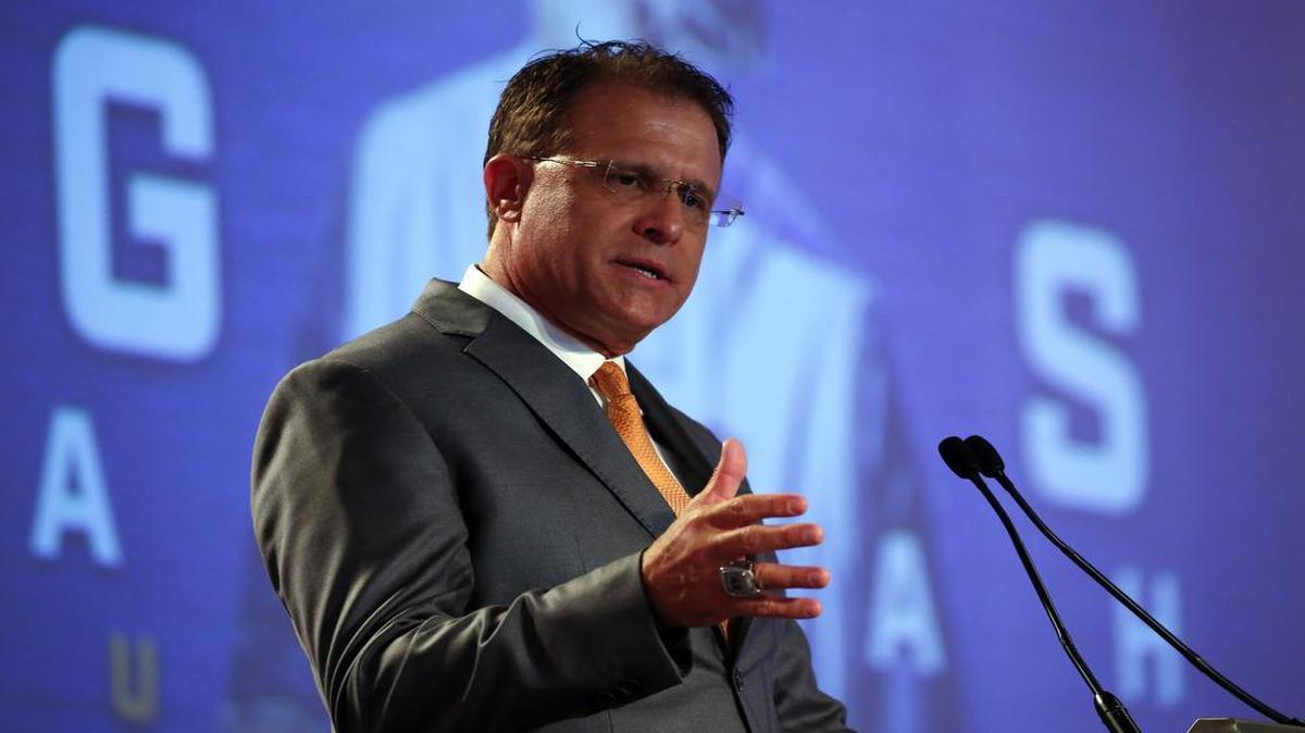 Auburn football coach Gus Malzahn speaks during the Southeastern Conference's annual media gathering, Thursday, July 13, 2017, in Hoover, Ala.
