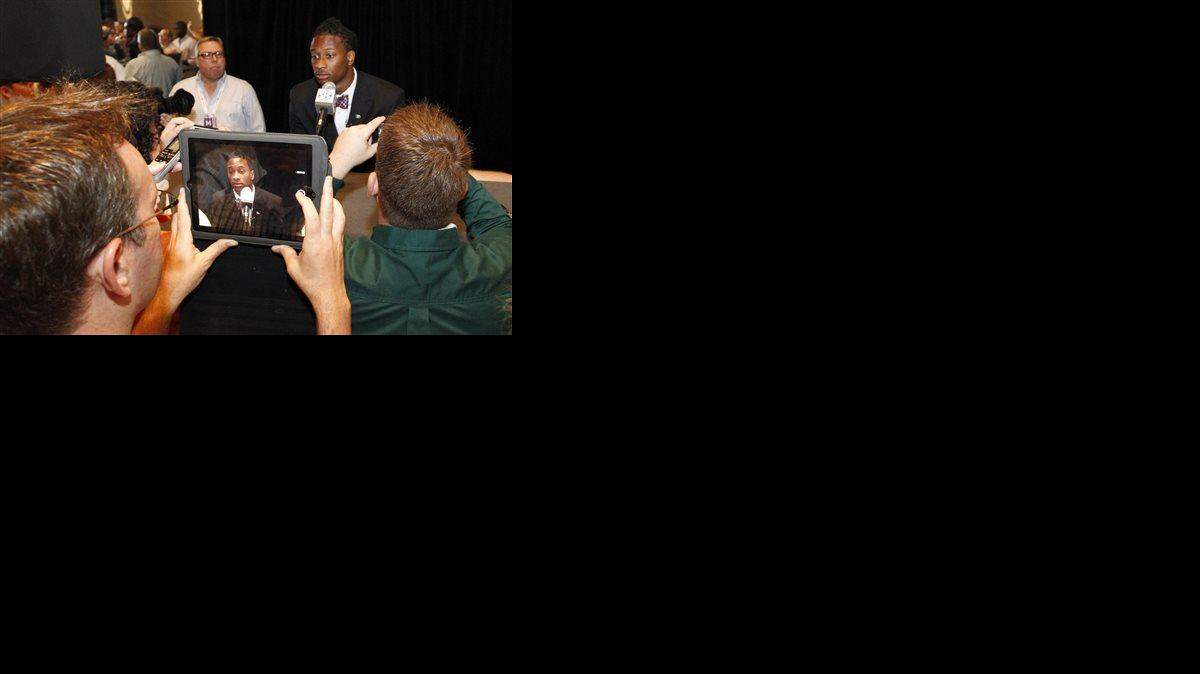 
Georgia tailback Todd Gurley spoke to the media at the Southeastern Conference NCAA college football media days in July in Hoover, Ala. Gurley was emerging as the clear favorite in the Heisman Trophy race through the first past of the season. Now, it’s not known when or if Gurley will take another handoff for Georgia. 
