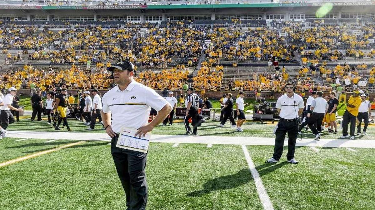 Missouri football coach Barry Odom stood on the field at Memorial Stadium before the Tigers’ game against Kentucky on Oct. 28.