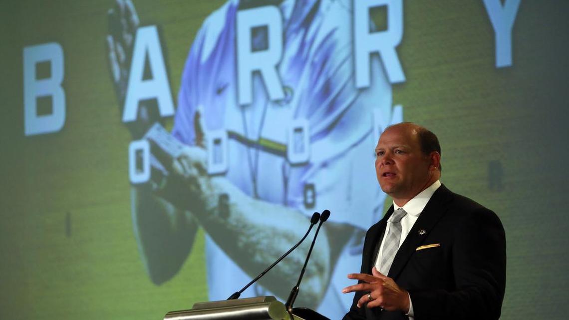 Missouri football coach Barry Odom speaks during the Southeastern Conference's annual media gathering, Wednesday, July 12, 2017, in Hoover, Ala.