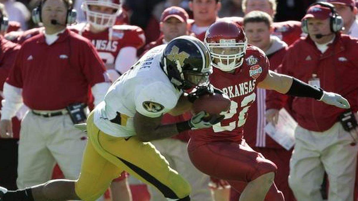 
Missouri and Arkansas last met in football during the Cotton Bowl in Dallas played after the 2007 season.
