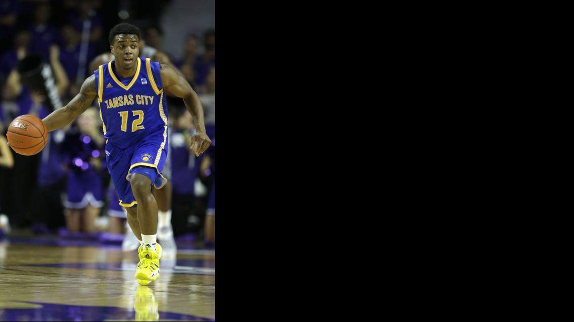 UMKC guard Martez Harrison was selected WAC player of the year on Tuesday.