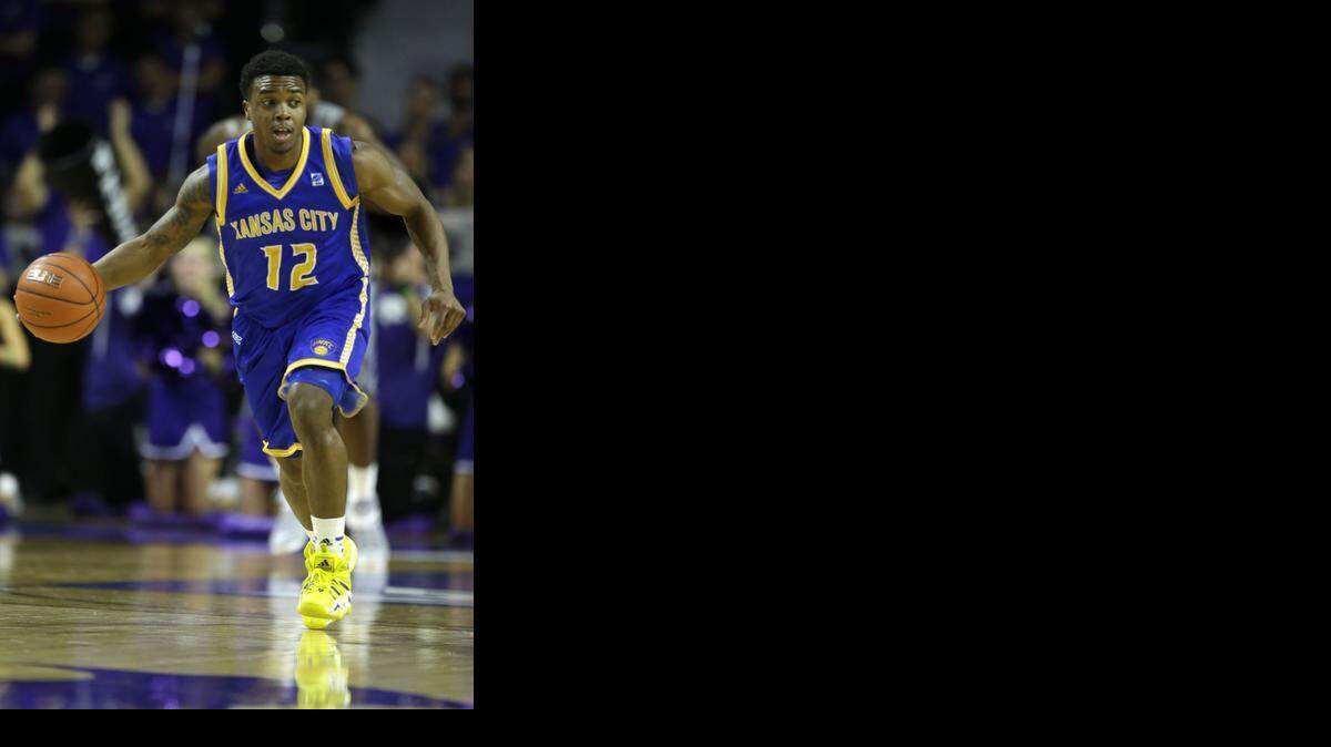 UMKC guard Martez Harrison was selected WAC player of the year on Tuesday.