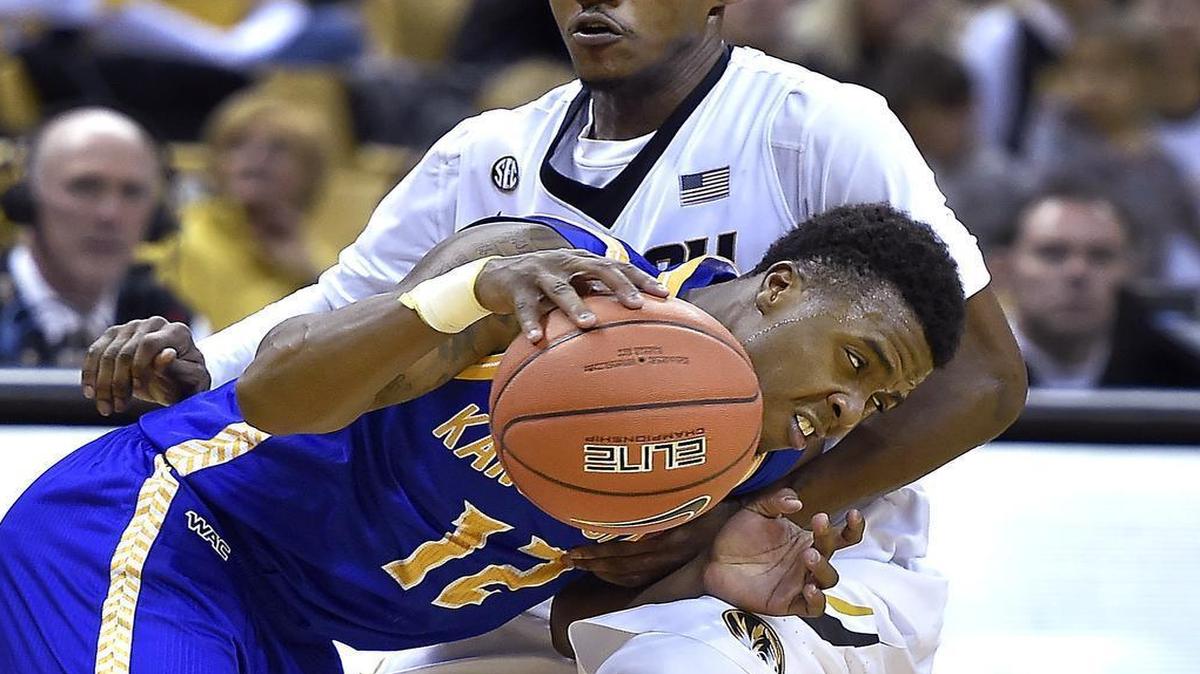 
UMKC’s Martez Harrison was the WAC player of the year last season.
