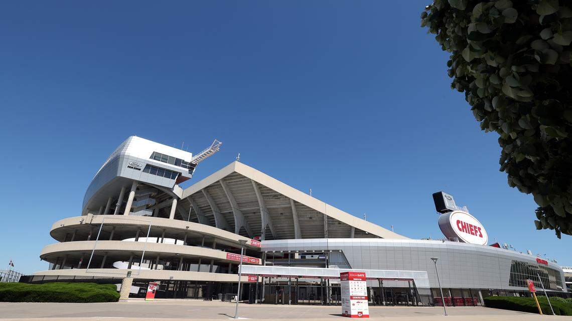 KANSAS CITY, MISSOURI - APRIL 21: A general view of Arrowhead Stadium ahead of the 2026 World Cup at Kansas City Stadium on April 21, 2026 in Kansas City, Missouri.  