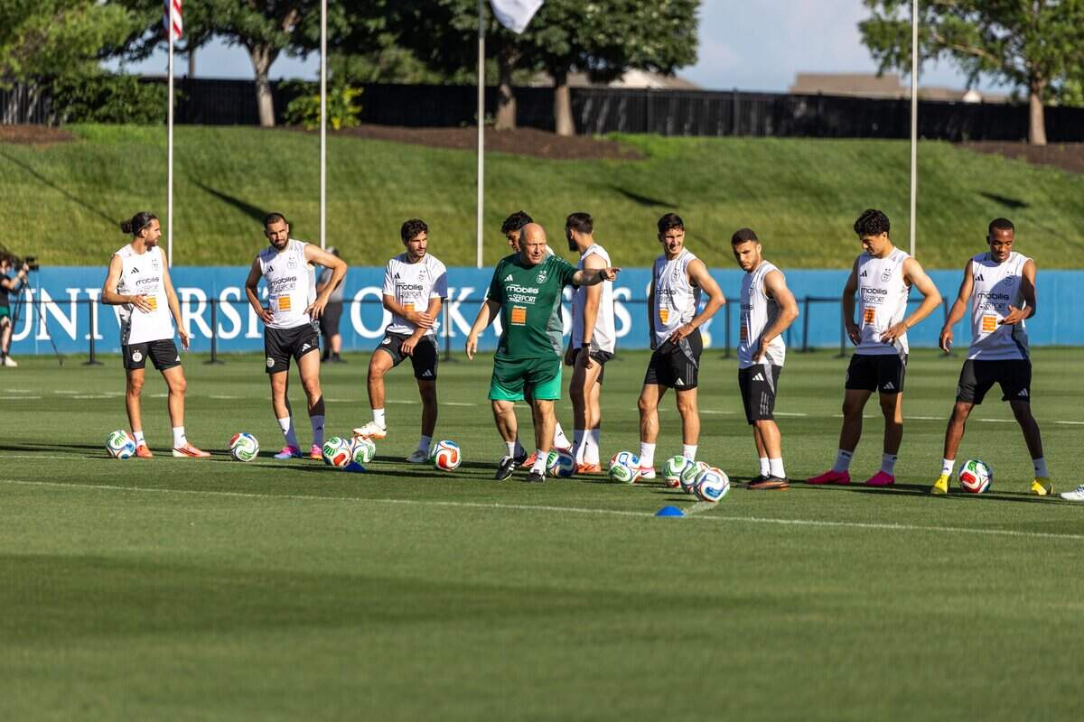 Algeria holds an open practice ahead of the World Cup at Rock Chalk Park on Thursday, June 11, 2026.