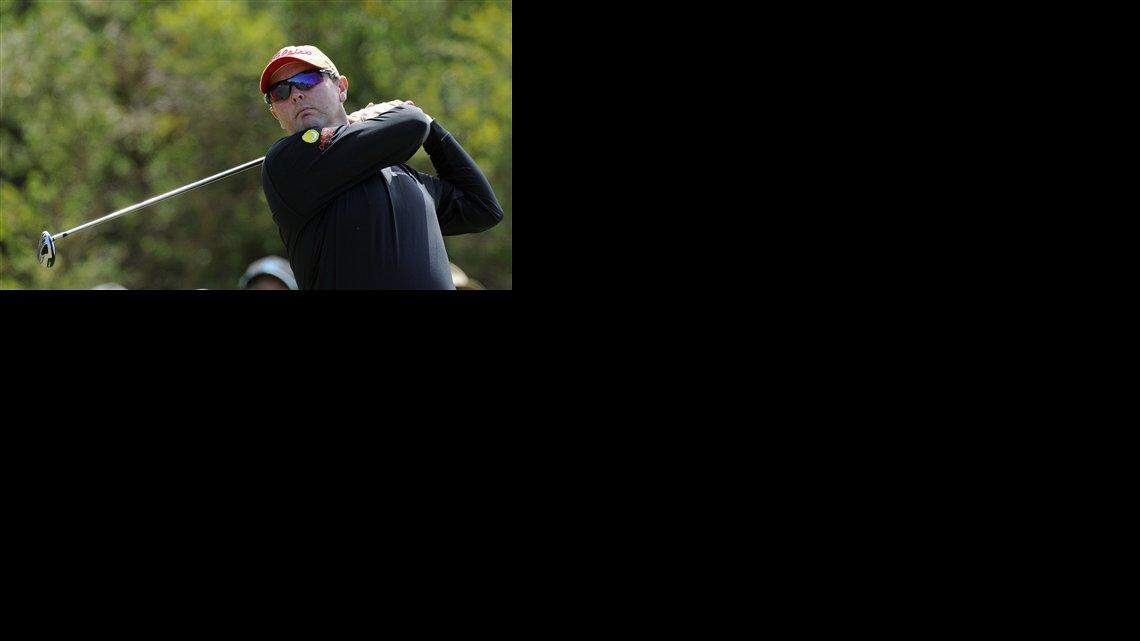 
Jarrod Lyle of Australia tees off during the final round of the Australian Masters golf tournament at Royal Melbourne Golf Club in Melbourne, Australia, last November.

