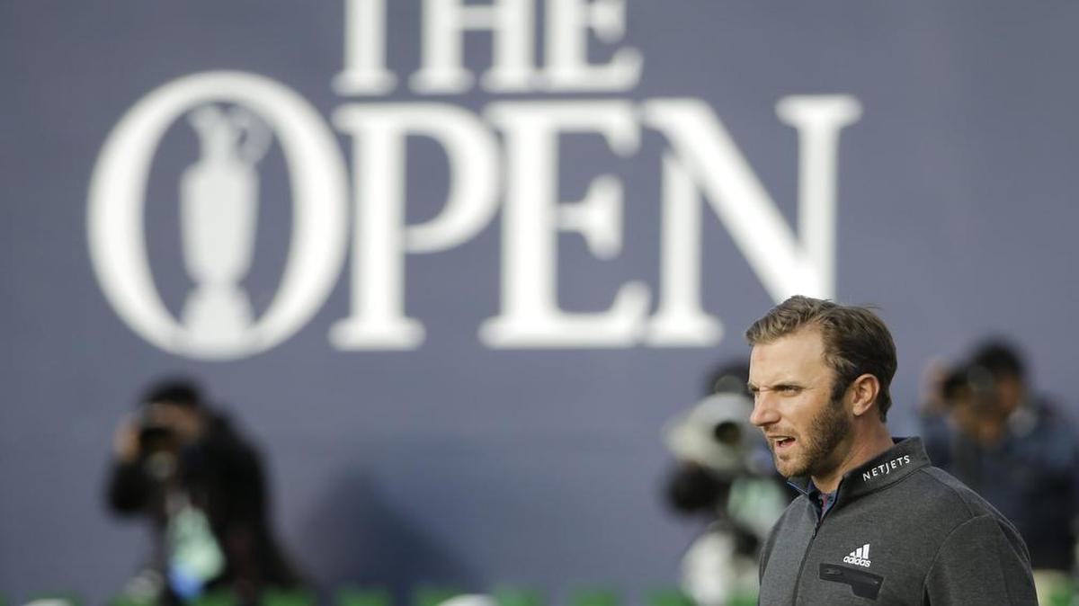 
Dustin Johnson walked off the 18th green after the second round of the British Open on Saturday.
