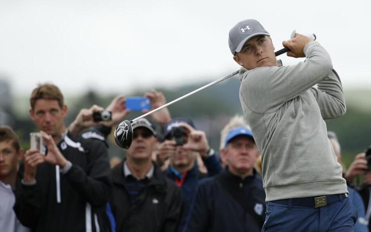
Jordan Spieth followed his drive from the fourth tee during a practice round at the British Open Golf Championship at the Old Course, St. Andrews, Scotland, on Tuesday.
