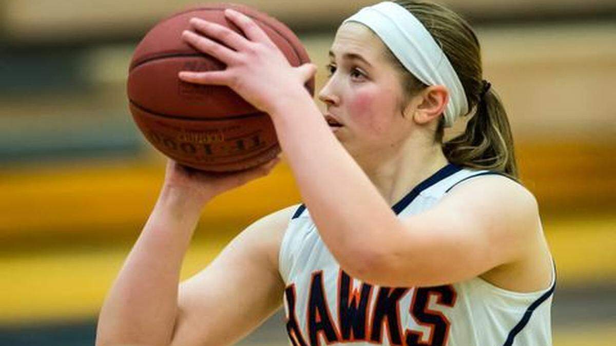 
Olathe East sophomore guard Caroline Hoppock hit the game-winning free throw with 4.4 seconds left against Blue Valley Northwest during Friday’s championship game of the Ka-Mo Classic at Blue Valley North High School. Olathe East won 37-36.
