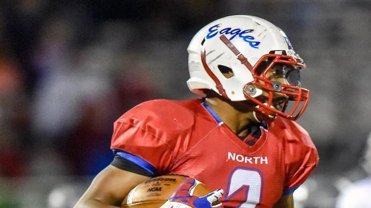 Isaiah Simmons had a huge game for Olathe North in its Kansas Class 6A playoff victory over Shawnee Mission East on Friday night at the Olathe District Athletic Complex.