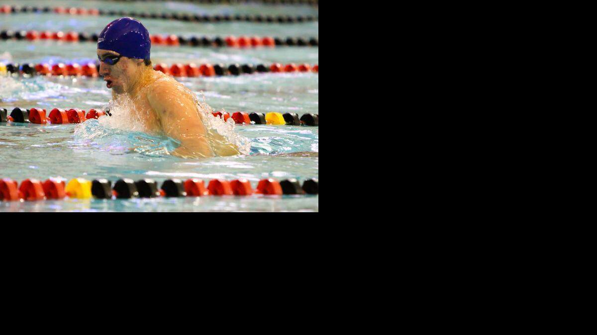 
Rockhurst High School senior Alex Albracht won a state title in the 100-yard breast stroke on Saturday in St. Peters, Mo.
