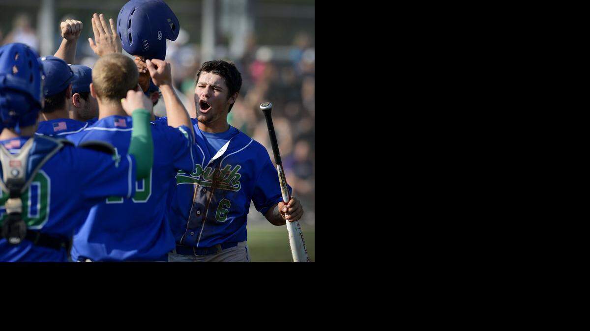 
Blue Springs South's Colton Pogue celebrates with his teammates after scoring during South's state quarterfinal win recently over Staley. The Jaguars will compete later this week in the Missouri Class 5 state tournament.

