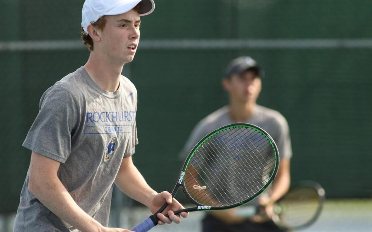 Rockhurst junior Collin Klumb, left, was the only Kansas City-area player to capture a Missouri title last year. He won the Class 2 doubles championship with then-senior Justin Nogalski, right.