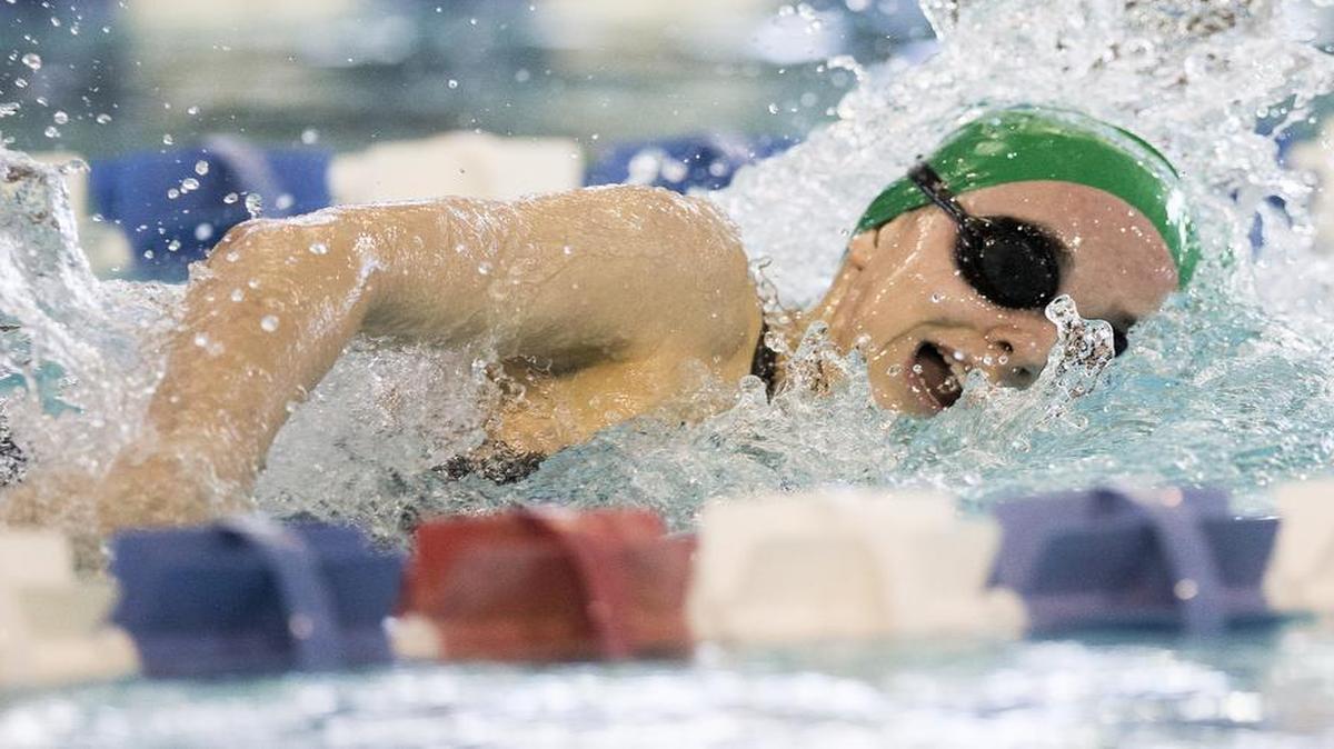 McKenzie MacLean won the 200 yard freestyle for Blue Springs South in the Suburban Conference meet.
